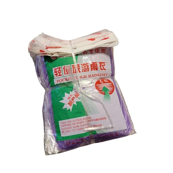 Rain Ponchos Pack of 10 Pocket Tour Raincoat Disposable Ponchos New Purple - Picture 1 of 3